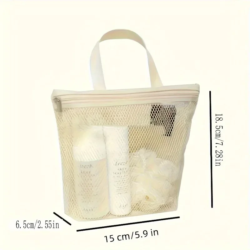 sac de maquillage portable, en maille respirante, sac de douche imperméable, sac de sport, sac de rangement polyvalent, trousse de toilette de voyage