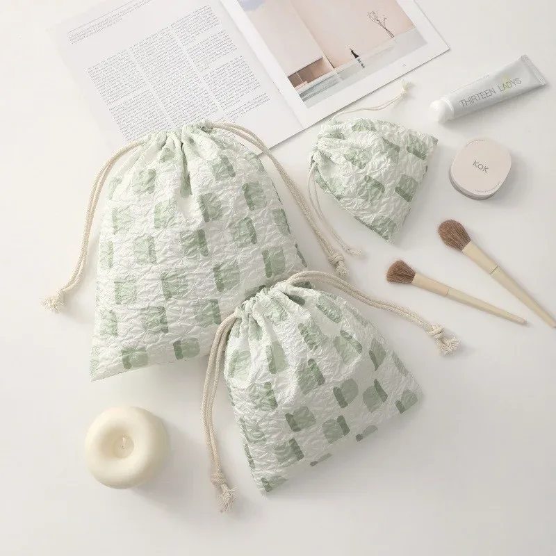 sac à cordon, sac de rangement pour étudiants, sac de maquillage à ouverture, trousse de toilette de dessin animé, ensemble de trois pièces, sacs de rangement en polyester pour femmes