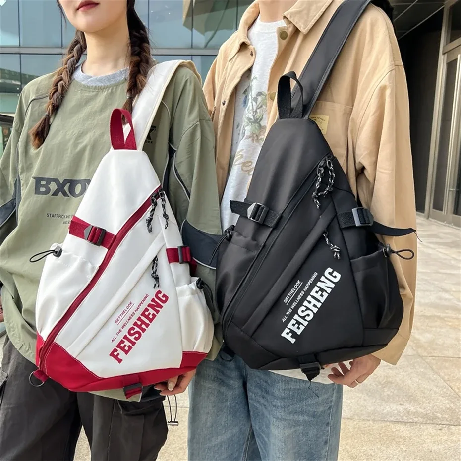 techwear style extérieur moto sport sac à dos à bandoulière unique unisexe hip hop multifonction sac de poitrine sac à bandoulière tactique
