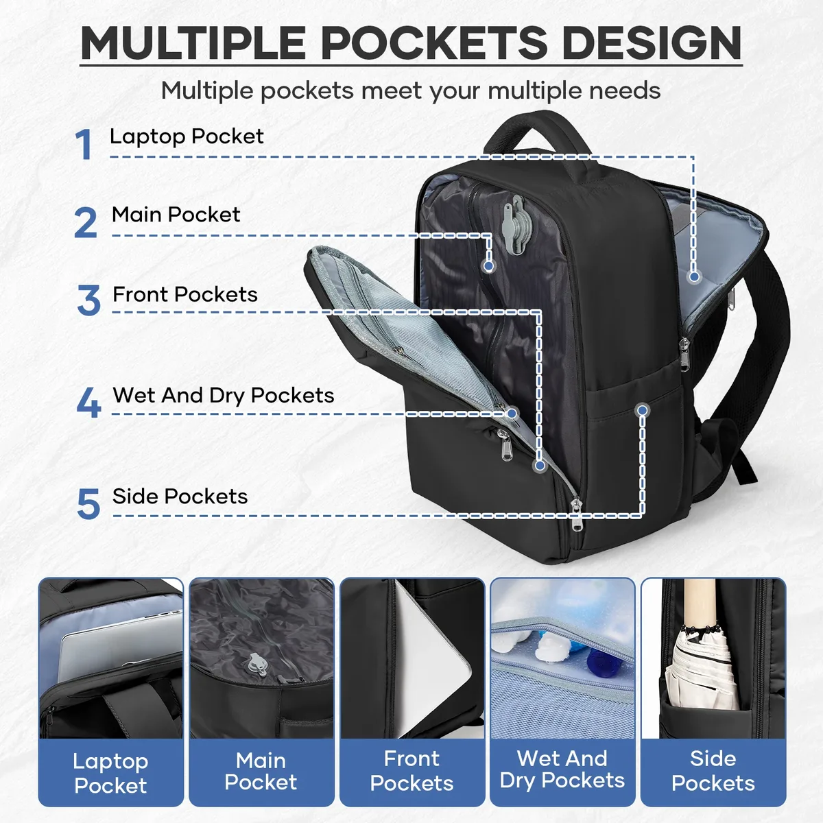 sac à dos de voyage sous vide ryanair 40x30x20, bagage à main, sac de cabine, sac à dos pour ordinateur portable homme femme, sac à dos 50x35x21