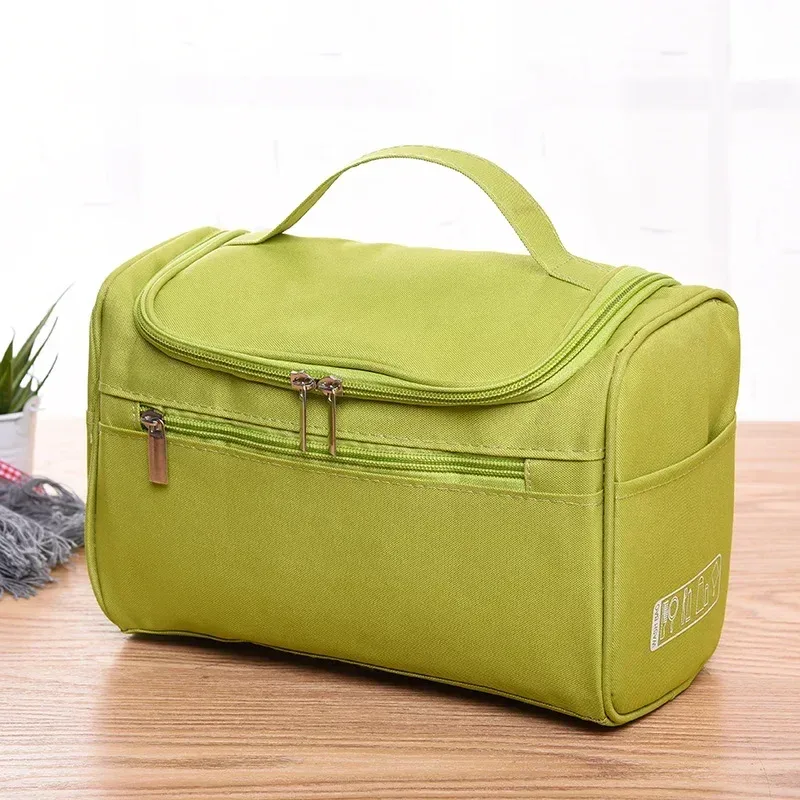 sac de maquillage esthétique en tissu oxford imperméable avec crochet de suspension portable pour femmes, sac de voyage de grande capacité pour organiser les cosmétiques