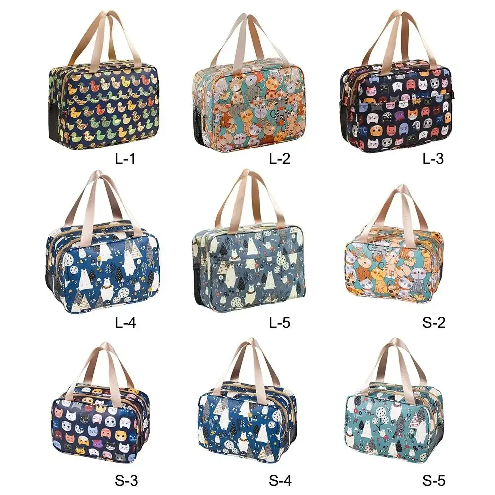 sac à cosmétiques multicolore, sac de rangement polyvalent en tissu pu + maille, séparation sèche et humide, sac de toilette étanche, fournitures de voyage