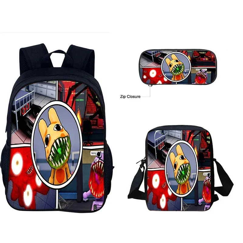 ensemble de 3 sacs d'école à thème animalier pour enfants, sac à dos, sac bandoulière et trousse à crayons, pour garçons et filles de primaire et collège, idéal comme cadeau