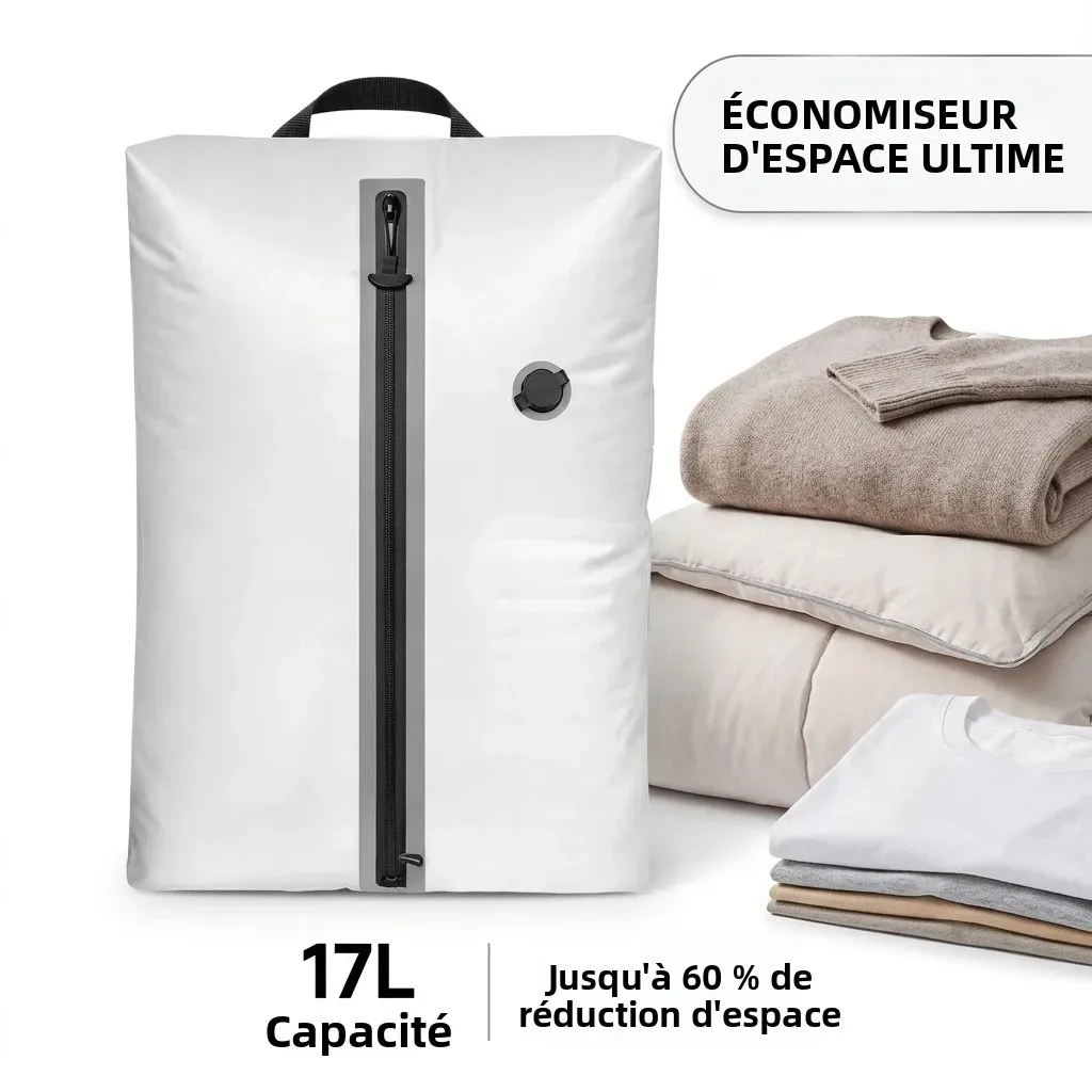 sac de rangement pour vêtements 17l avec pompe électrique usb en tpu, organisateur de compression de bagages p