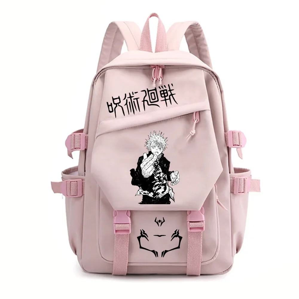 sac à dos d'école anime jujutsu kaisen pour garçon et fille, léger, avec fermoir, pour voyage et études, sac à dos double épaule pour ordinateur portable