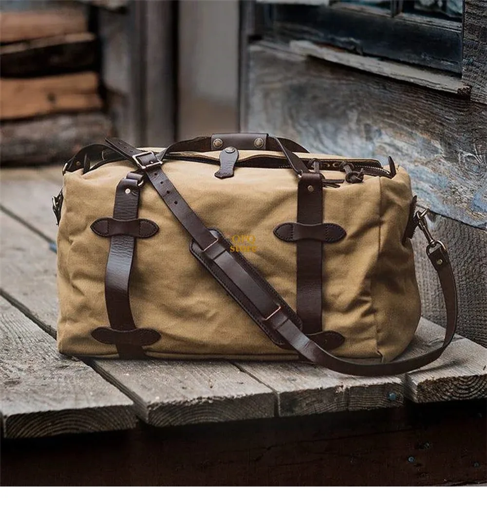 brando-sac à main en toile étanche pour homme, sac de voyage, sac à main classique à fermeture éclair, haute qualité, poids lourd, avertissement à l'huile, ykk
