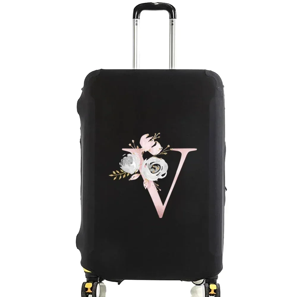 housse de protection élastique épaisse pour bagages, housse anti-poussière, anti-rayures, housse de valise, combinaison à fermeture éclair pour sac de 18 à 32 pouces, série fleur rose