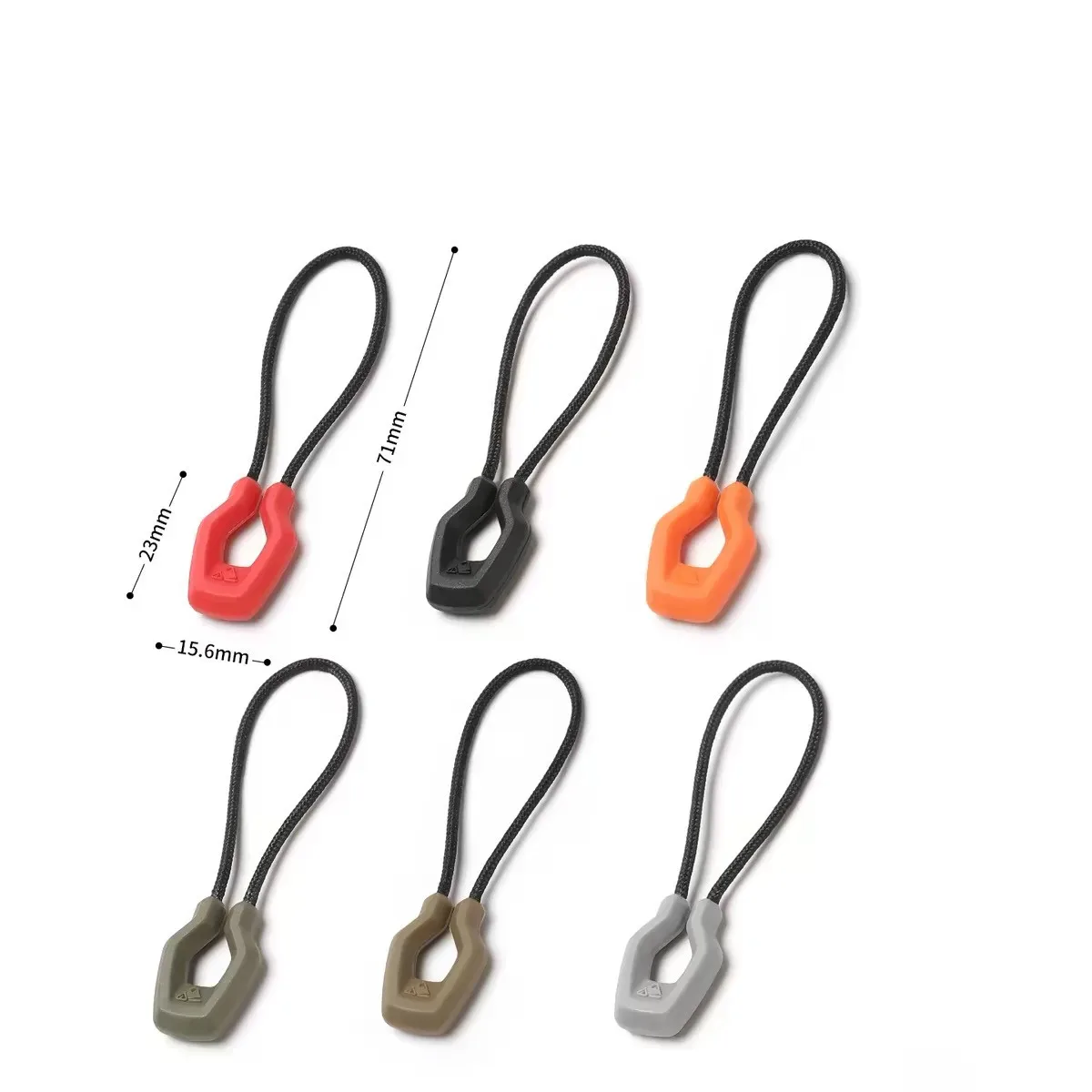cordon de fermeture éclair tactique d'extérieur multifonctionnel pour sac à dos, manteau, veste, sac, accessoires antidérapants pour fermeture éclair, lot de 6 pièces