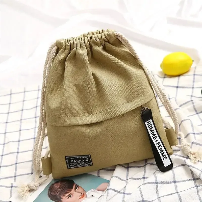 sac à dos en toile à cordon de serrage, sac à dos à double épaule, poche à cordon, sac à dos décontracté portable pour femmes et hommes, sac à dos de voyage, 1 pièce