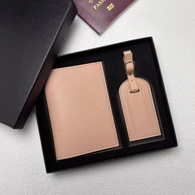 porte-billets personnalisé gratuit, simple et polyvalent, motif palmier, en cuir, multifonctionnel, avec étiquette de bagage et coffret cadeau