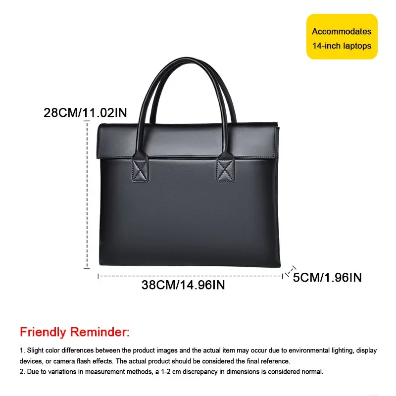 sac pour ordinateur portable de 14 pouces unisexe léger sac d'ordinateur de banlieue d'affaires résistant à l'eau porte-documents pour femme en pu cadeau de vacances essentiel