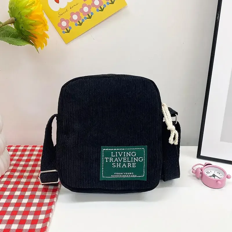petit sac bandoulière en velours côtelé, sangle réglable, plusieurs options de couleurs, pour un usage quotidien, les voyages et le shopping