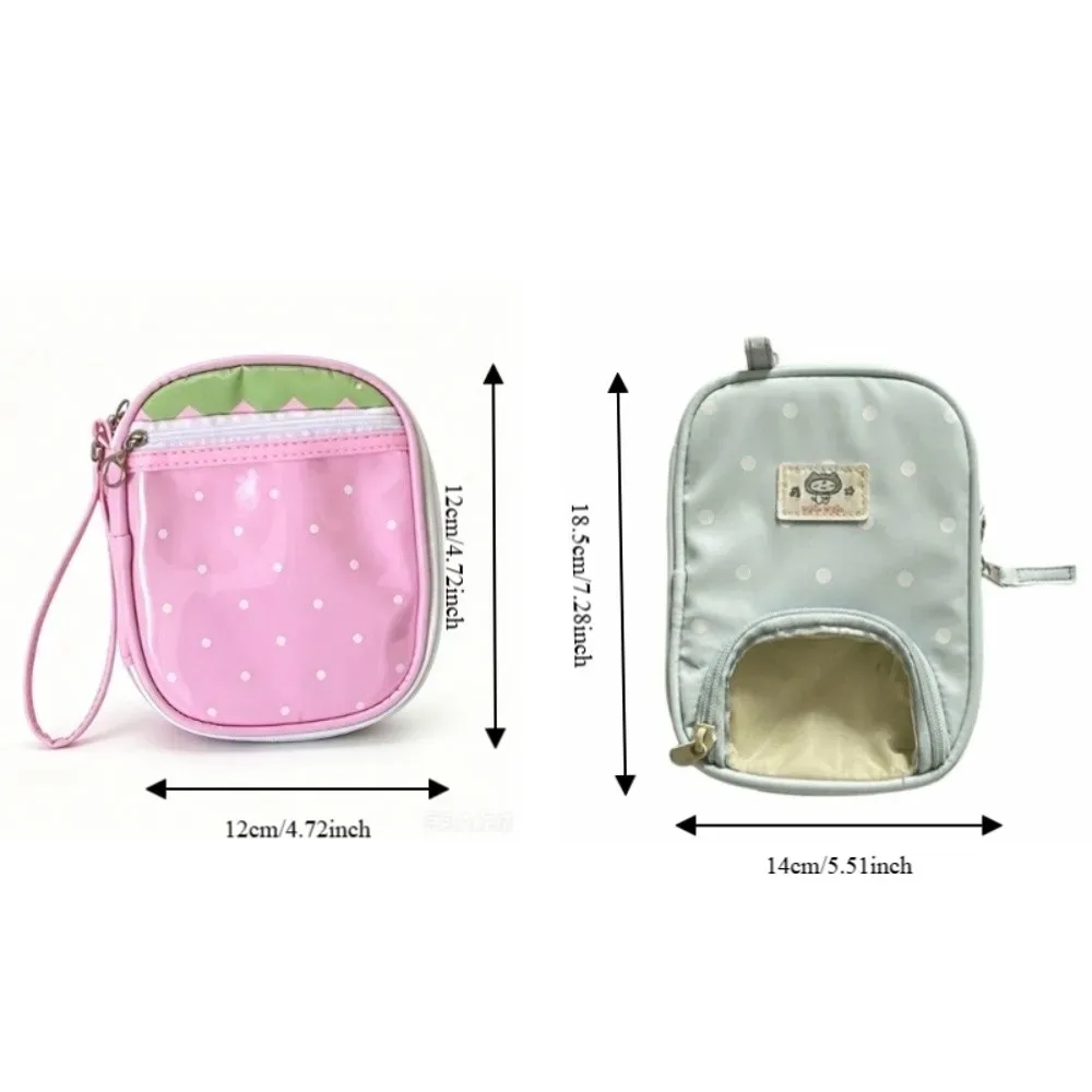 porte-passeport de style coréen, motif fraise, sac de rangement pour billets en forme de piano, multi-compartiments, à pois, portefeuille de voyage compact pour femme