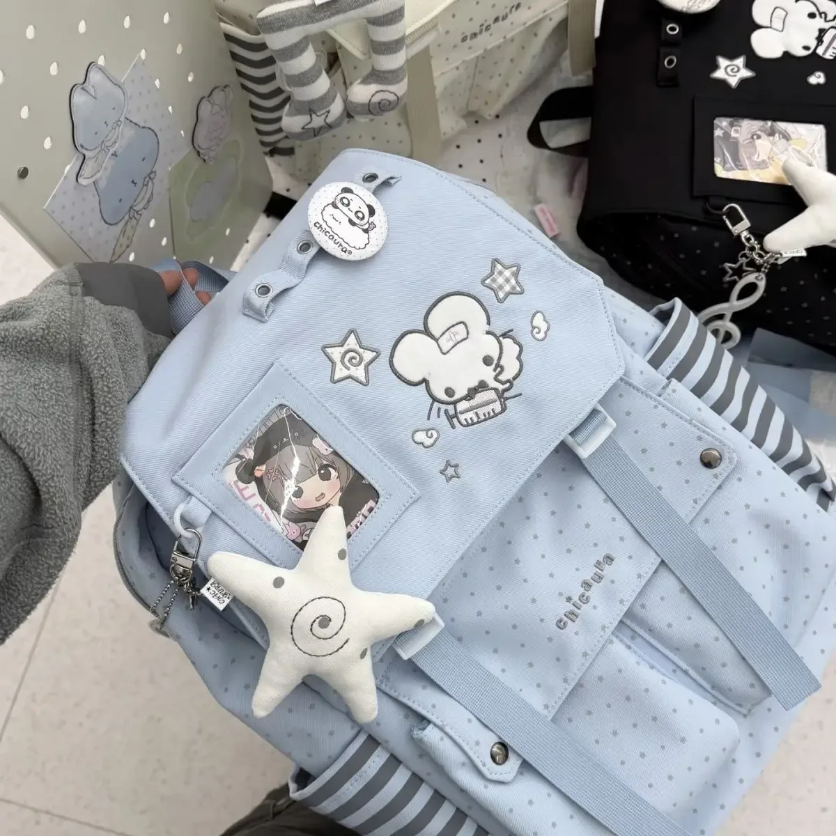 sac à dos grande capacité style japonais avec oreilles de lapin mignonnes, sac ita kawaii, sacs de rangement, sac d'école pour étudiants, sac de voyage, sac pour femme