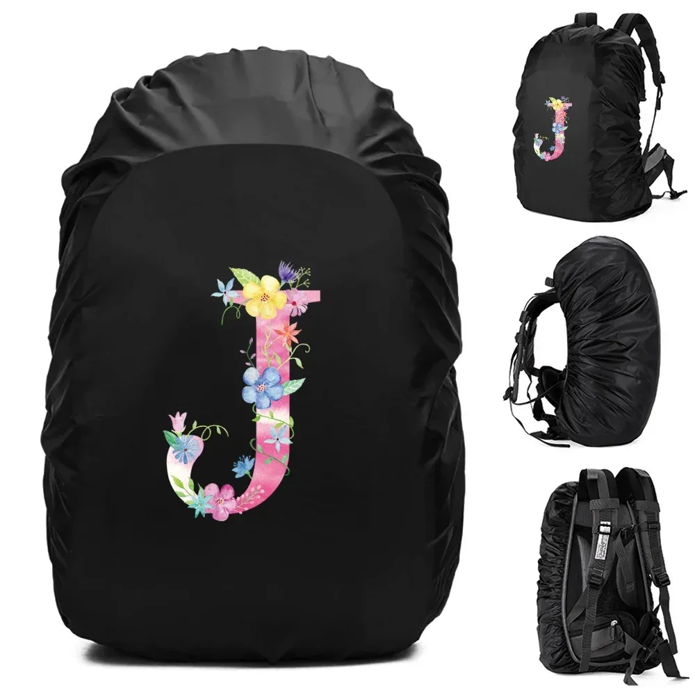 sac à dos étanche unisexe, housse de pluie, sac de camping en plein air, randonnée, escalade, sports, housse de pluie anti-poussière, imprimé lettre rose, 30l, 40l, 70l