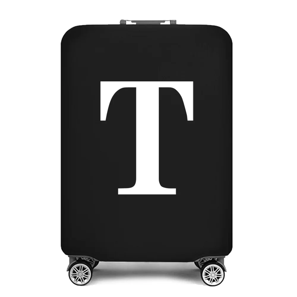 housse de protection pour bagages, housse de protection pour valise de 18 à 28 pouces, accessoires de voyage, 26 lettres blanches imprimées, housse anti-poussière élastique
