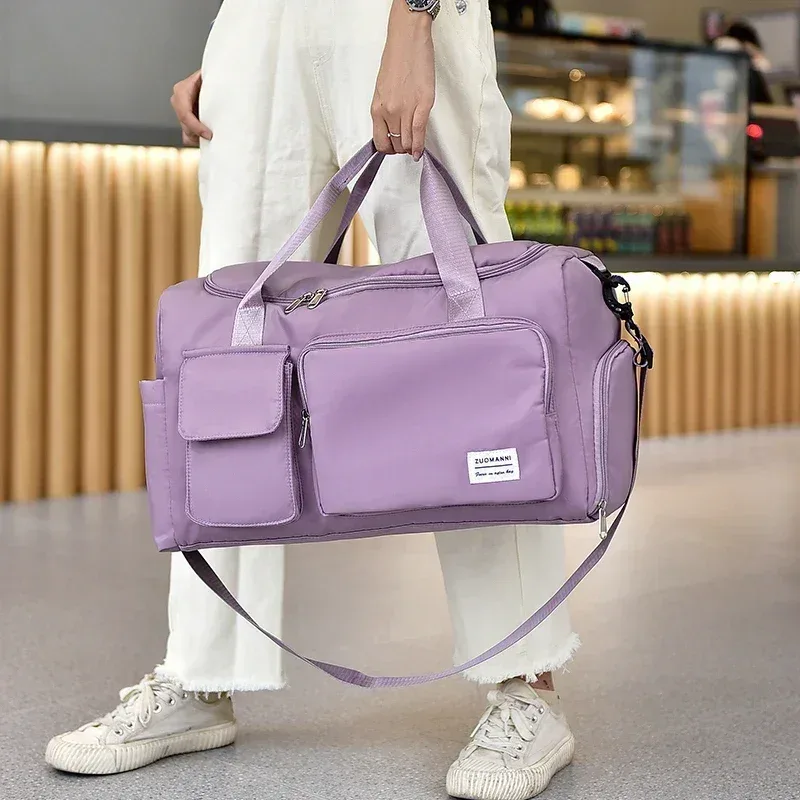 Sac de voyage à main de grande capacité pour femmes, sacs de sport de nuit avec compartiment à chaussures, sacs de sport et de Fitness pour femmes, 2024