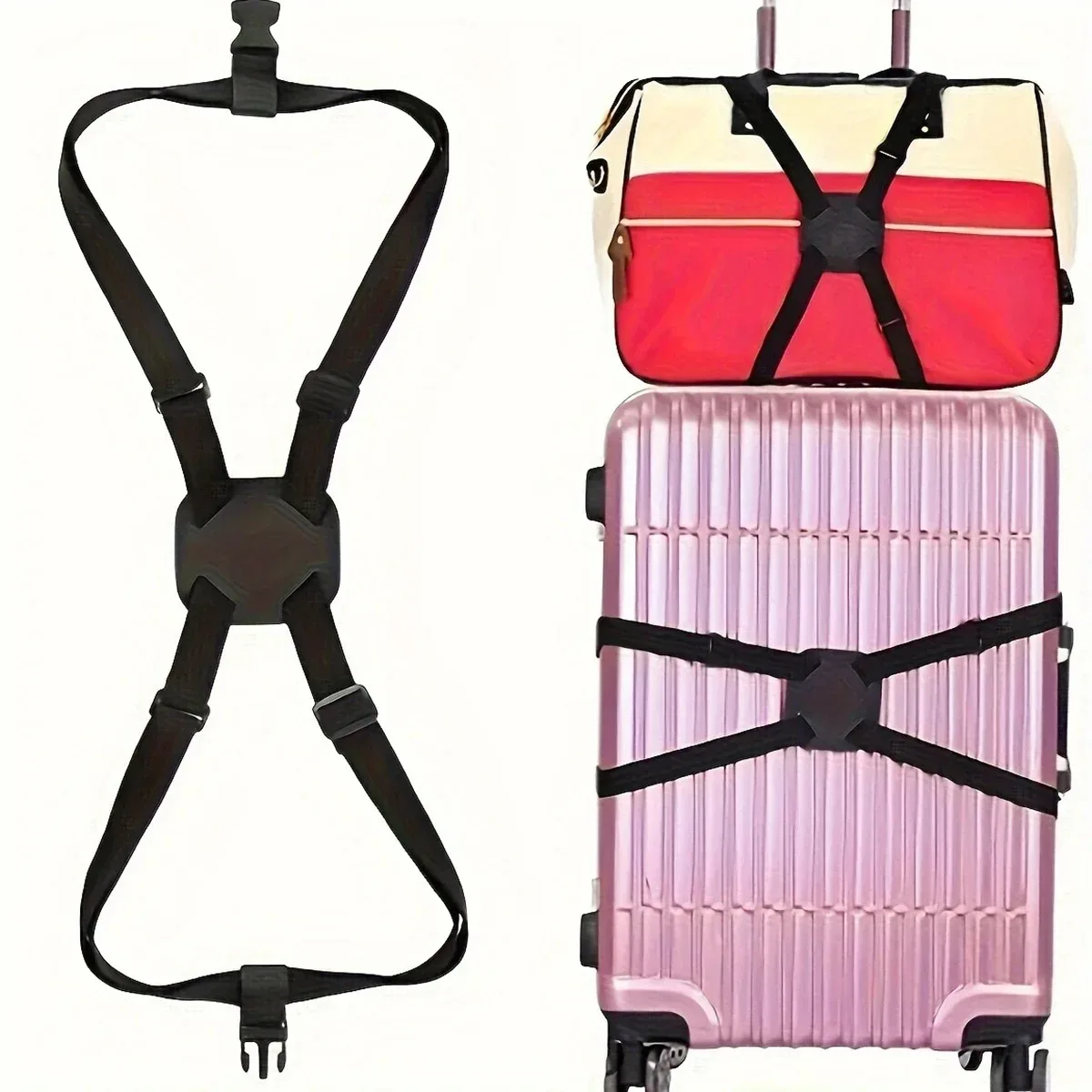 sangle de fixation anti-perte à sangles croisées pour valise de voyage, accessoire d'emballage, sangle à boucle pour bagages