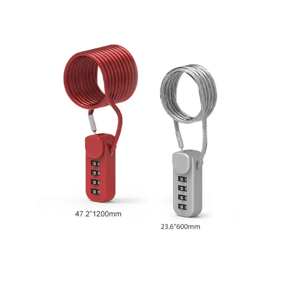 cadenas à code à 4 chiffres durable avec câble antivol à ressort, serrure à câble, serrure à mot de passe pour sac à fermeture éclair