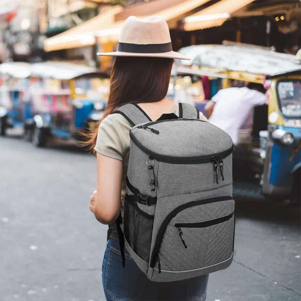 nouveau sac à dos isolé multifonctionnel matelassé sac à dos isotherme étanche camping en plein air grand