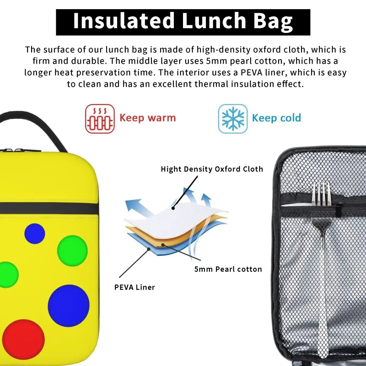 spotty bag mr tumble's spotty sac à lunch isotherme pour femmes et enfants, boîtes à nourriture étanches, sac fourre-tout thermique pour boîte à lunch