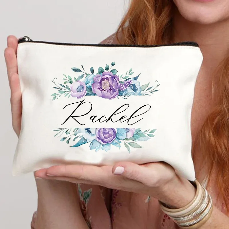 trousse à cosmétiques personnalisée avec nom, meilleur cadeau pour les enseignants de demoiselle d'honneur, femme, sœur, trousse de maquillage personnalisée, trousse de toilette tendance pour femmes
