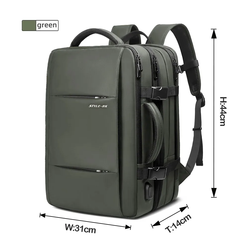 hk business sac à dos pour hommes étanche antivol 15.6 "sac à dos pour ordinateur portable décontracté grande capacité extensible sac de voyage court voyage