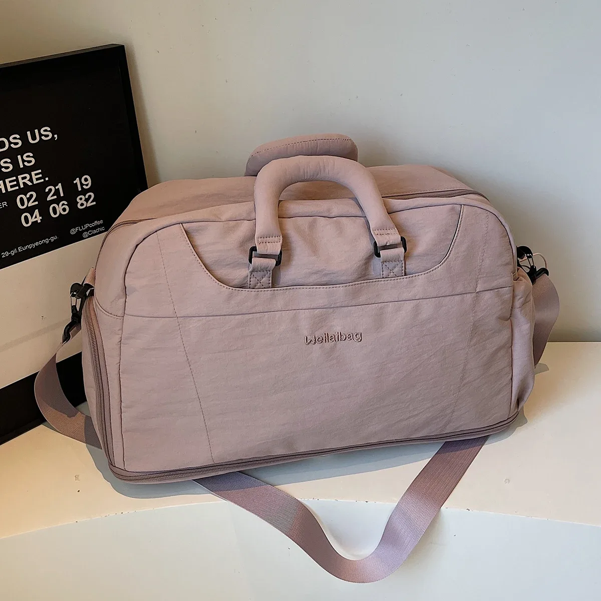 sac de voyage portable extensible pour hommes et femmes, sac à bagages léger de grande capacité pour courtes distances, boîtier de chariot de voyage fitness avec sac supplémentaire et compartiment à chaussures