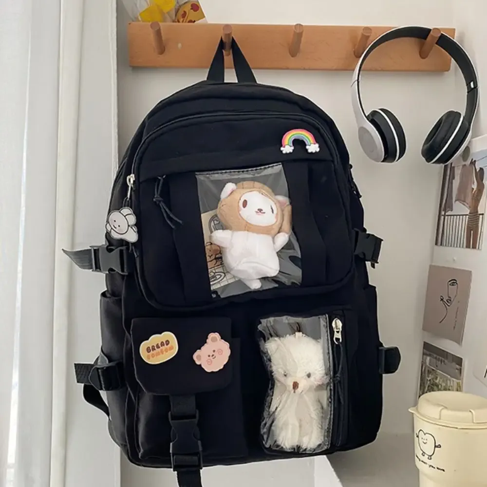 sac à dos multifonctionnel imperméable en nylon, grande capacité, sac d'école pour étudiants