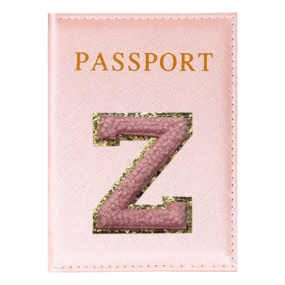 porte-passeport série lettres roses plan aérien accessoires de voyage couverture d'identité portable carte bancaire passeport affaires portefeuille en polyuréthane