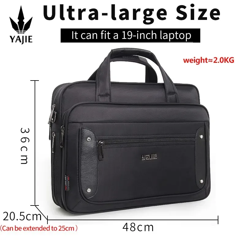 sac d'affaires en toile pour hommes, étui à bombes de grande capacité, 14 pouces, 15.6 pouces, 17 pouces, 19 sacs pour ordinateur portable, sacs initiés, sacs à main messenger