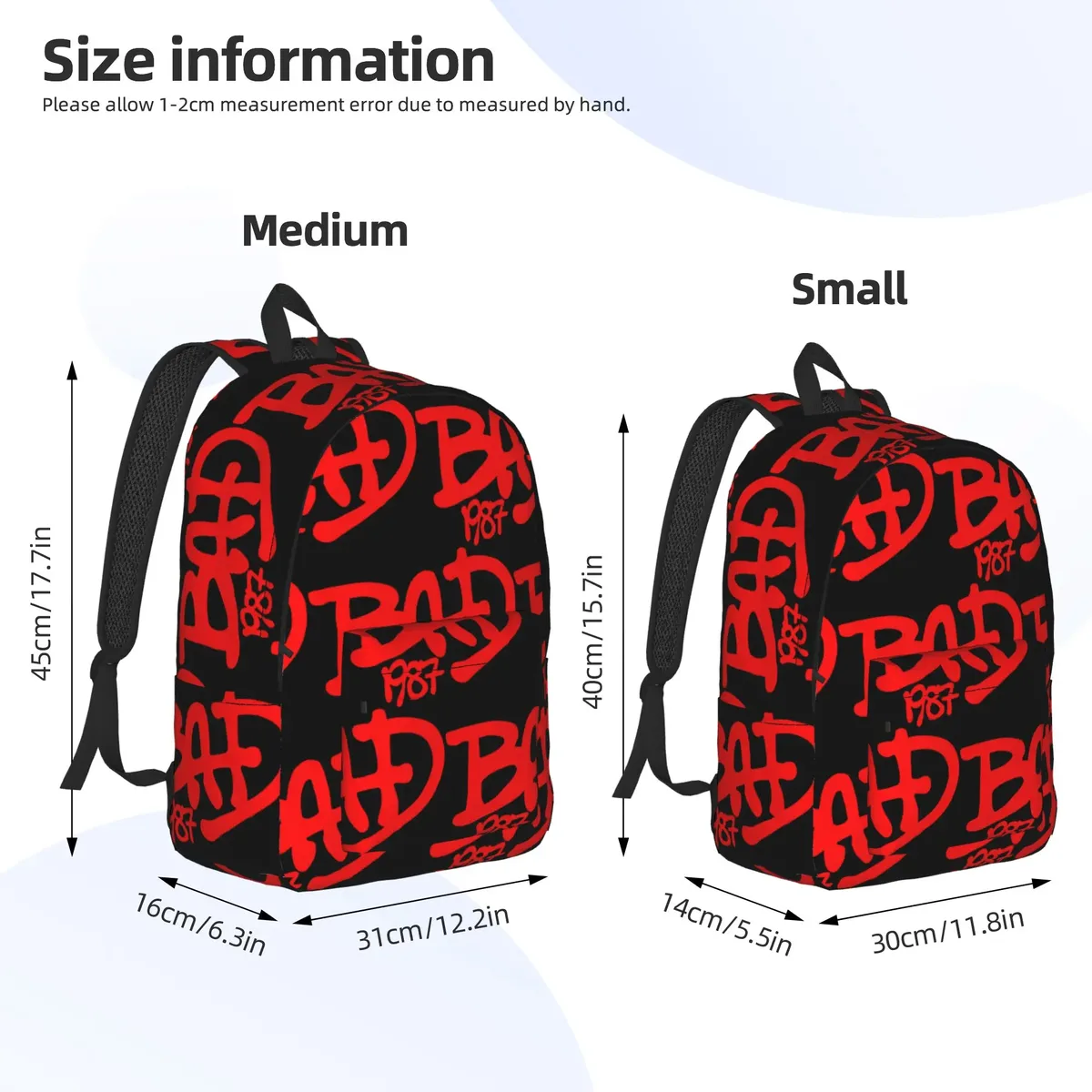 sac à dos bad michael jackson, sacs de voyage pour filles, sacs de lycée à la mode, sac à dos souple personnalisé