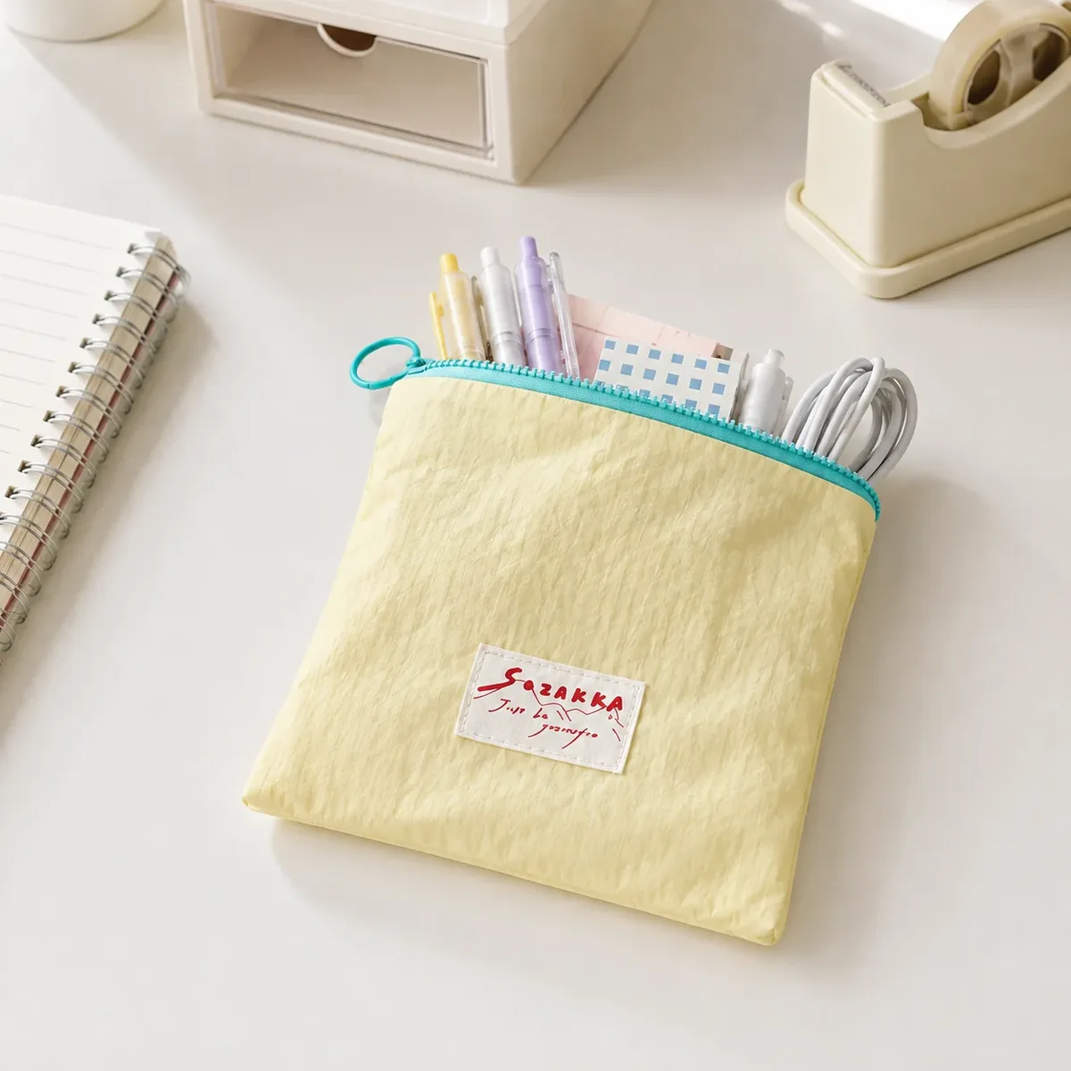 pochette de maquillage simple en toile, grande trousse de rangement pour cosmétiques, pochette coréenne pour femmes, mignonne trousse de toilette et de beauté