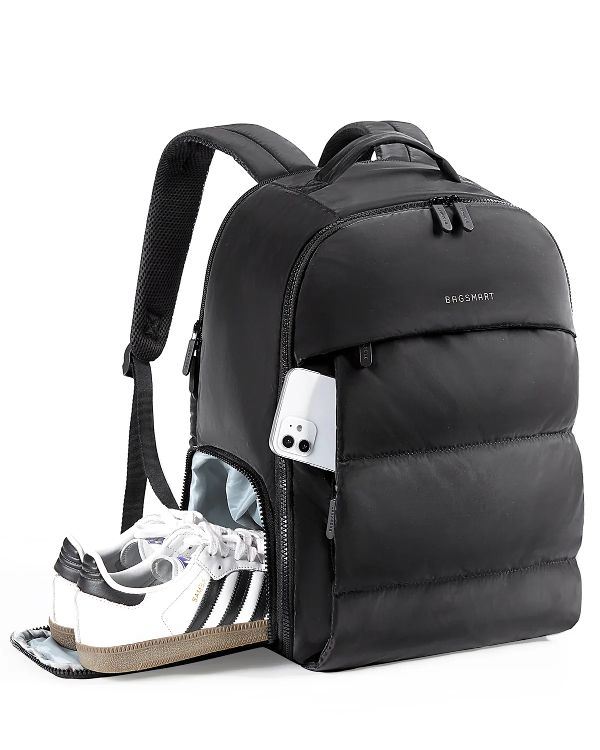 bagsmart sac à dos pour femme approuvé par la compagnie aérienne avec compartiment à chaussures pour ordinateur portable 15,6" sac à dos de voyage résistant à l'eau
