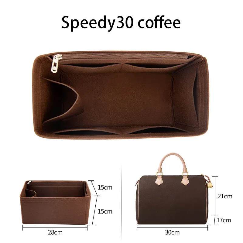 wuta feutre insérer sac organisateur pour for lv speedy 20 25 30 35 rabat sac à main sac intérieur maquillage voyage sac à main stockage sac fourre-tout accessoires