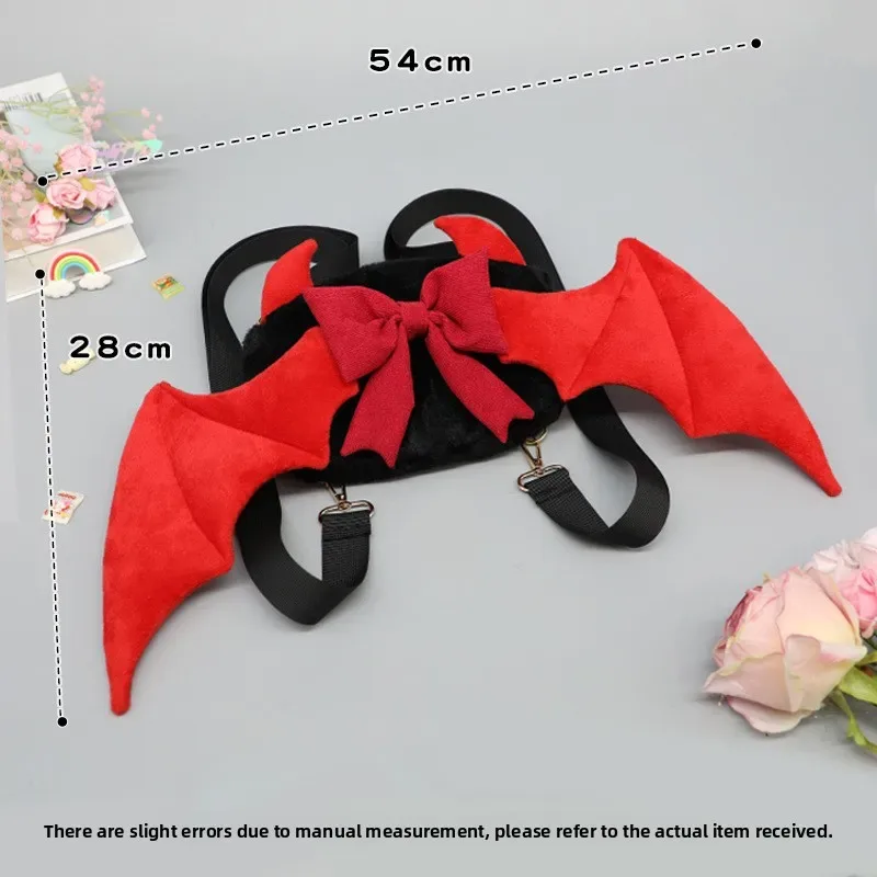 sac à dos en peluche avec ailes d'ange pour filles, sac de cosplay japonais y2k kawaii mignon lolita jk, uniforme, pour fête, cadeau d'anniversaire, sac à main scolaire