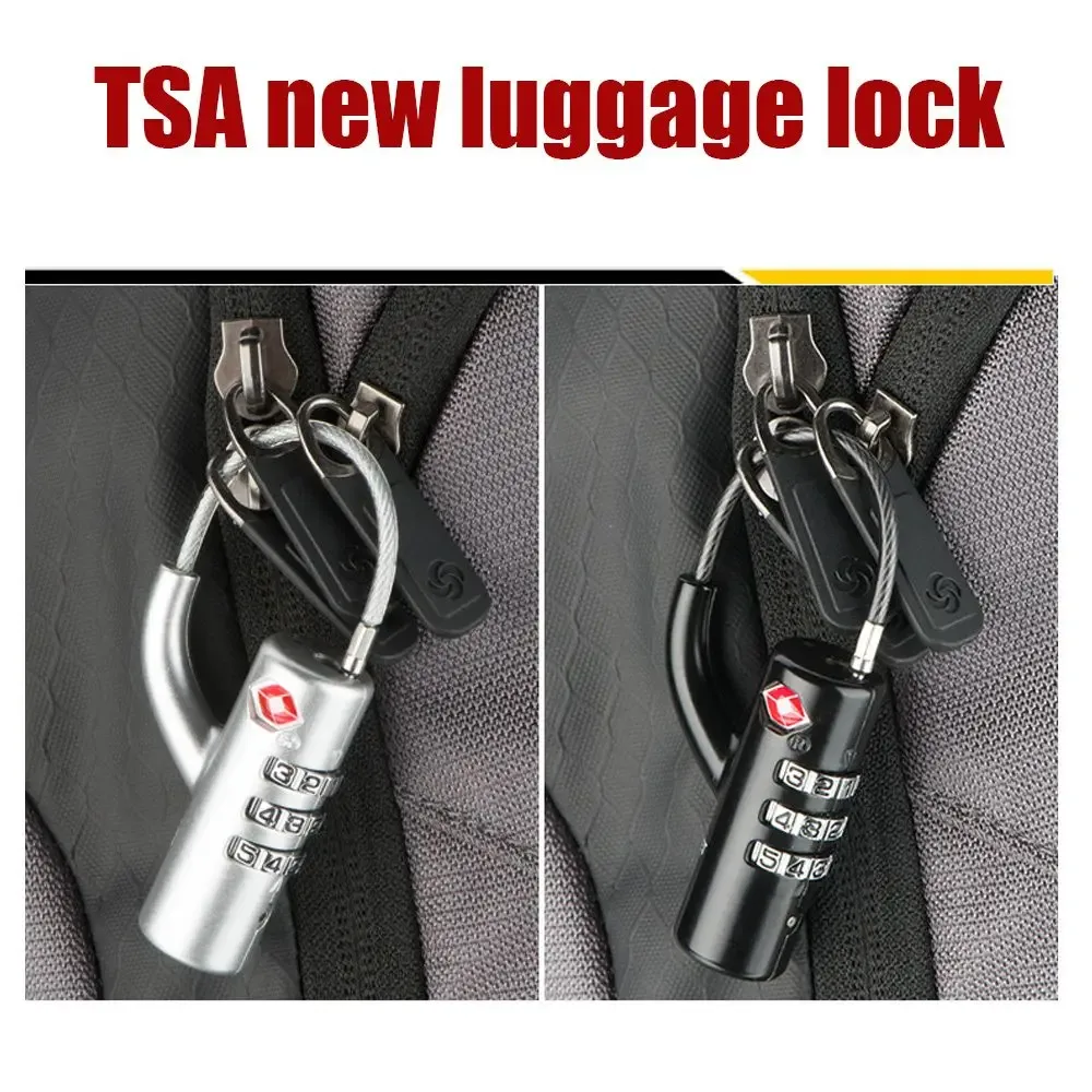 tsa-cadenas avec câble en acier pour bagages, valise, sac à dos, cadenas avec mot de passe