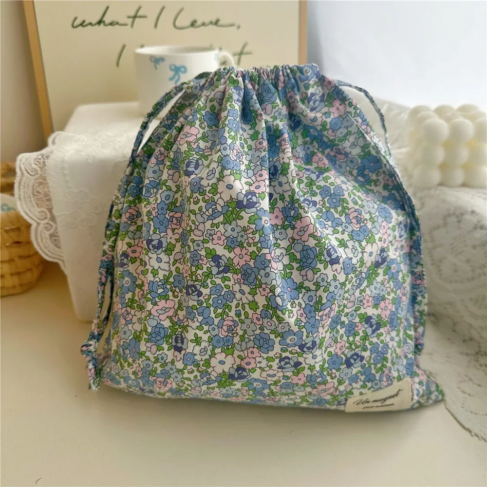 sac à cordon 25x26cm, organisateur portable, cosmétiques, rangement de voyage à domicile, sacs suspendus à fleurs imprimées, sacs pour maman