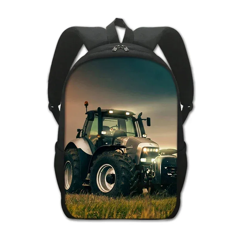 sac à dos imprimé tracteur fskins pour adolescents, sacs d'école pour enfants, sac à dos décontracté pour hommes, sac à dos pour ordinateur portable, sac de livre portable, 16 pouces