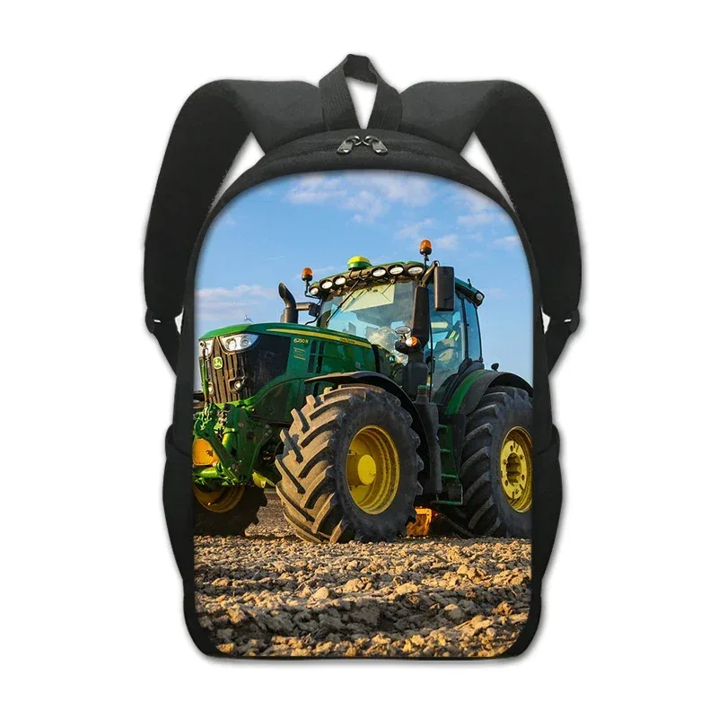 sac à dos imprimé tracteur fskins pour adolescents, sacs d'école pour enfants, sac à dos décontracté pour hommes, sac à dos pour ordinateur portable, sac de livre portable, 16 pouces