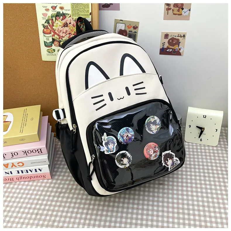 haute capacité ita mochilas mujer chat mignon pratique mochila japon style sac étudiant sac à dos spacieux sacs durables pour femme