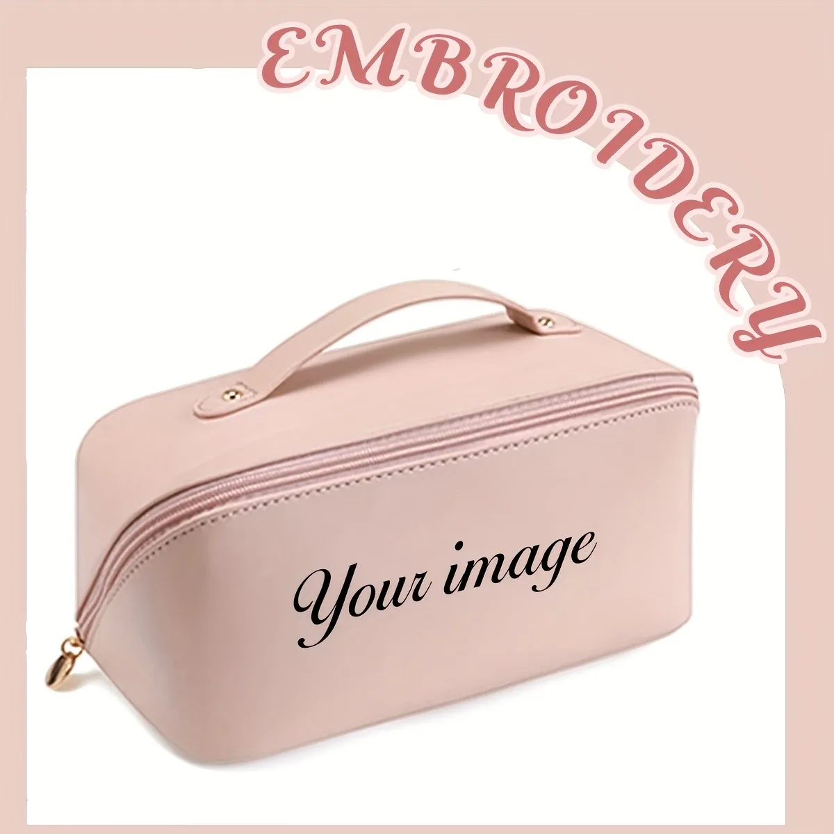 sac de maquillage portable grande capacité personnalisable pour femme, trousse de toilette de voyage, organiseur de cosmétiques, facile et tendance