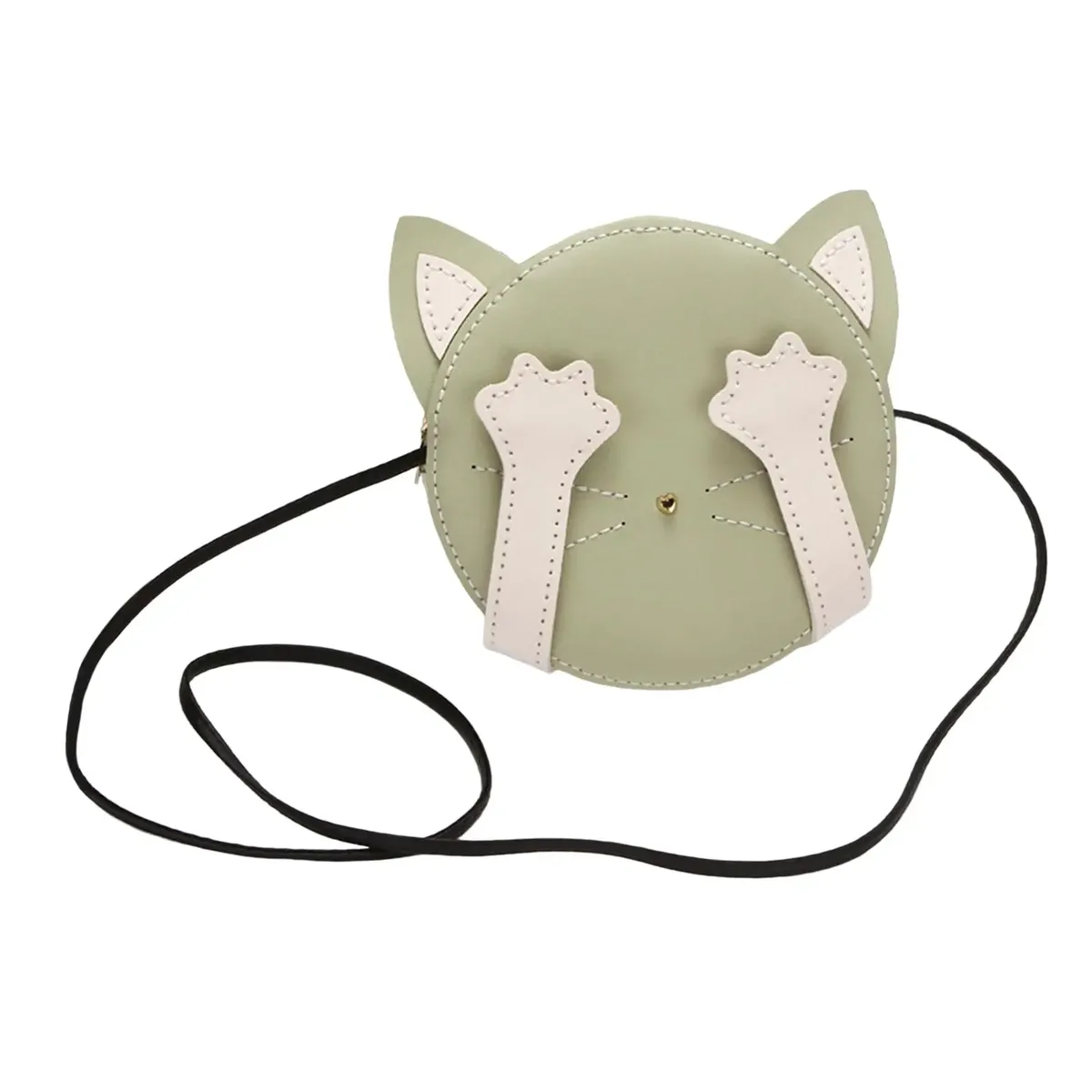 kit de fabrication de sacs à bandoulière diy, sac tissé à la main, artisanat de couture en cuir prédécoupé, en forme de chat, outils complets pour débutants