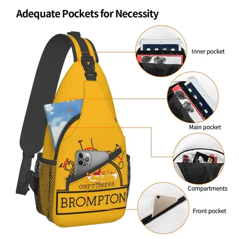 bromptons-sac à bandoulière de vélo pour homme, sac à dos à bandoulière poitrine, sac à dos de voyage, mode initiée