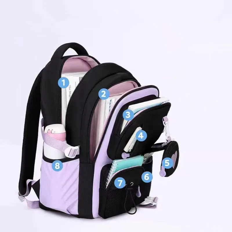 sac à dos scolaire, trousse et sac à déjeuner, ensemble trois pièces, tissu nylon imperméable, pour garçon, fille, adolescents, tendance