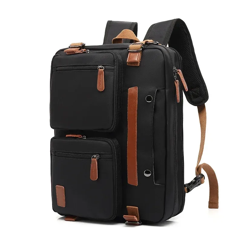 sac à dos personnalisé pour hommes, logo en nylon imperméable à trois usages, sac pour ordinateur portable 15.6/17.3 pouces