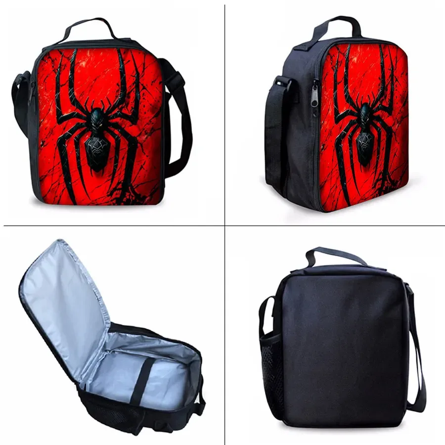 nouvel ensemble de sacs à dos trois pièces à motif araignée pour garçons et filles – meilleurs cadeaux – sac à dos scolaire 2d plat dessin animé pour enfants