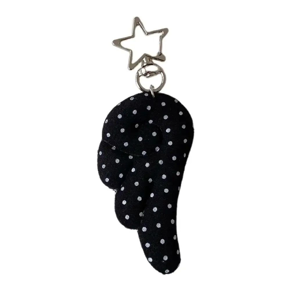 1pc porte-clés aile d'ange tendance polyvalent, pendentif de sac à pois, breloque de sac y2k avec fermoir étoile, décoration suspendue pour sac à dos et sac à main