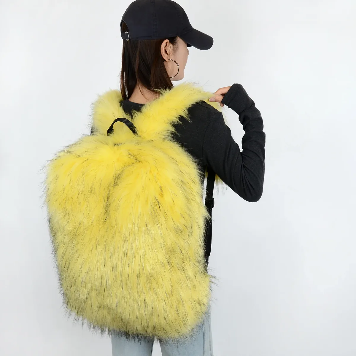 nouveau sac à dos en fausse fourrure grande capacité unisexe, sac à bandoulière en peluche pour voyage automne-hiver, sac à dos en tissu doux super grande taille unisexe