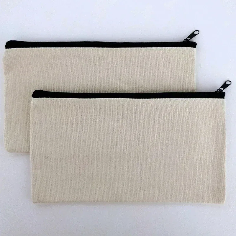sacs de maquillage en toile blanche, organisateur d'étudiants, trousse à crayons, sac d'école de papeterie, sacs artisanaux de bricolage, sacs de rangement portables de voyage